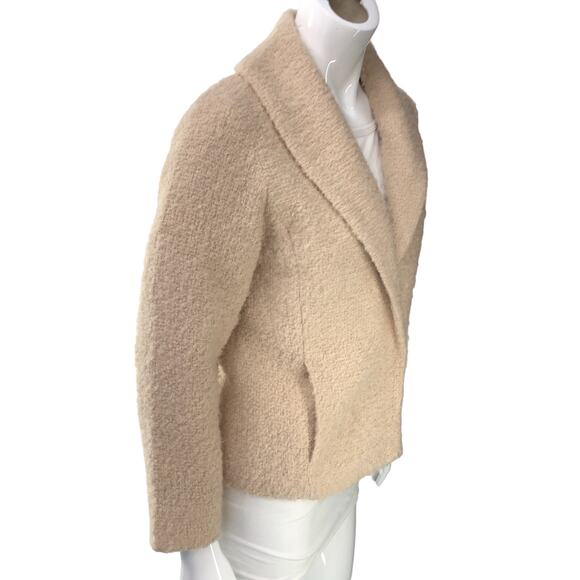 Eileen Fisher Womens Size PS Petite Small Jacket Beige Textured Wool Blend Coat - Picture 11 of 16
